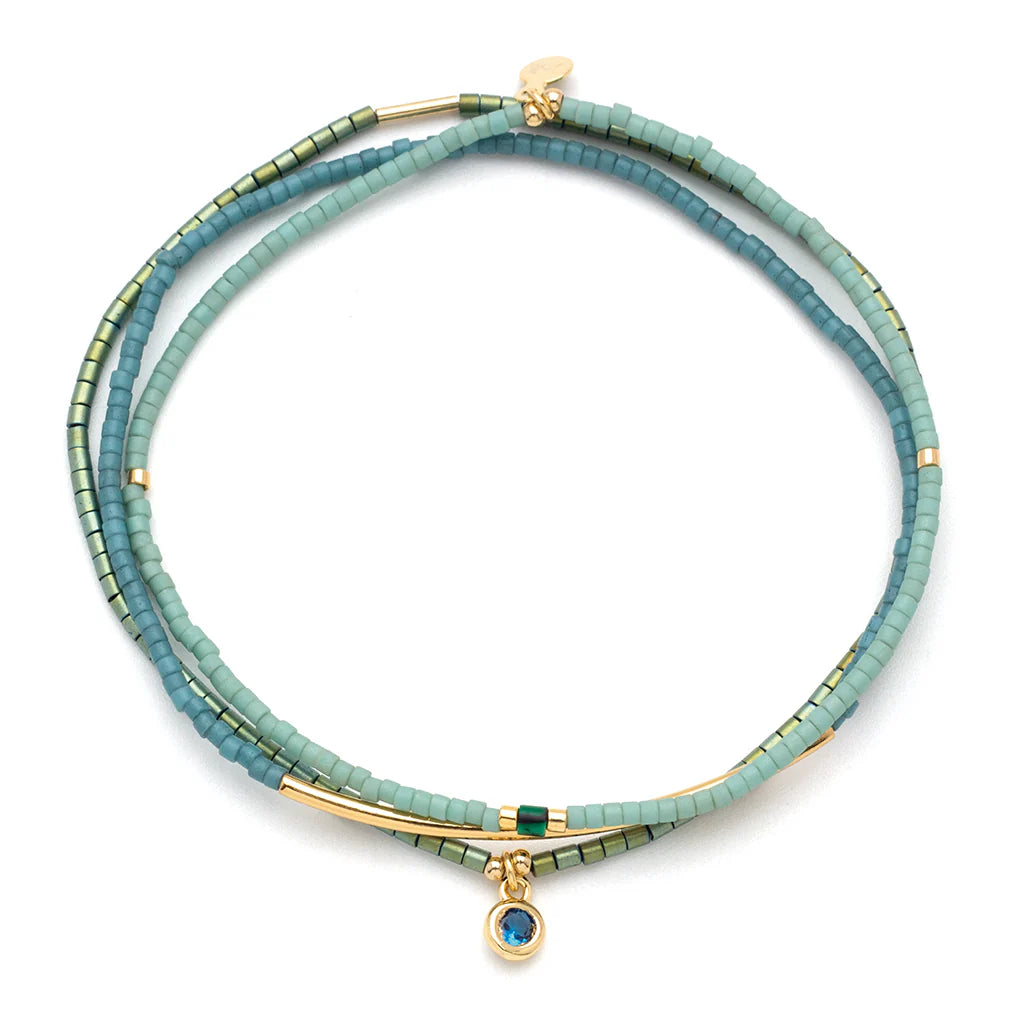 Miyuki Bracelet Trio - Turquoise/Gold