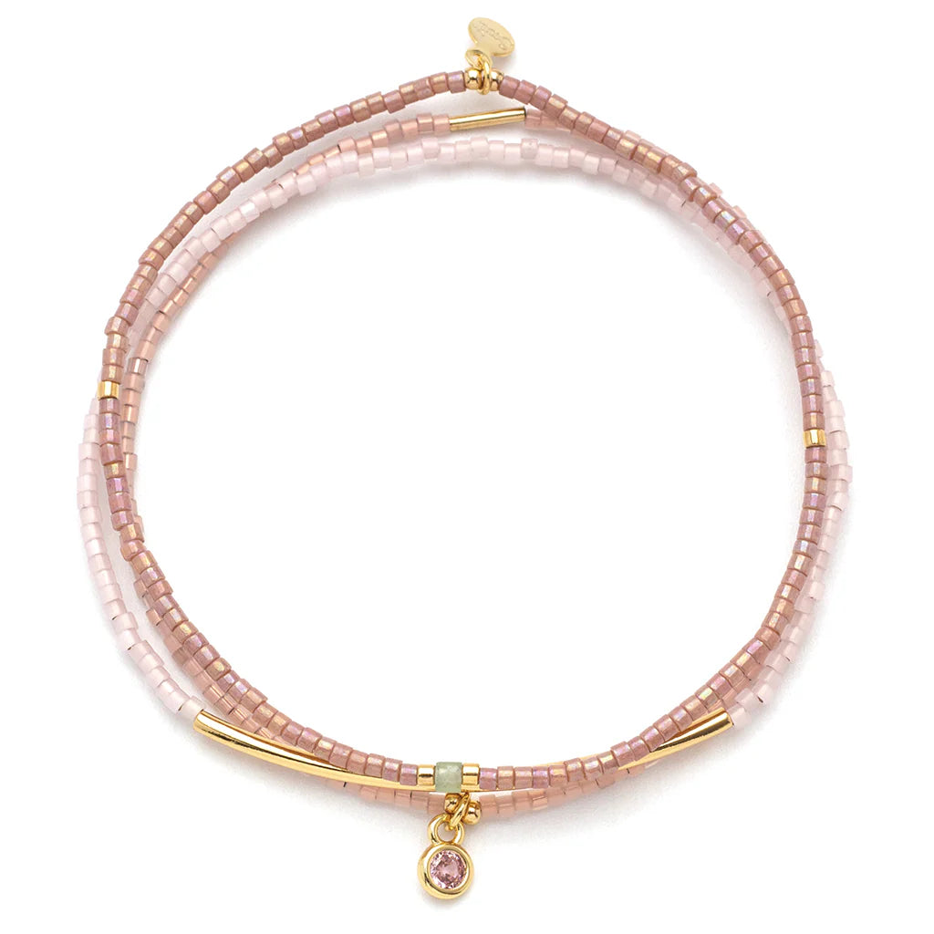 Miyuki Bracelet Trio - Blush/Gold