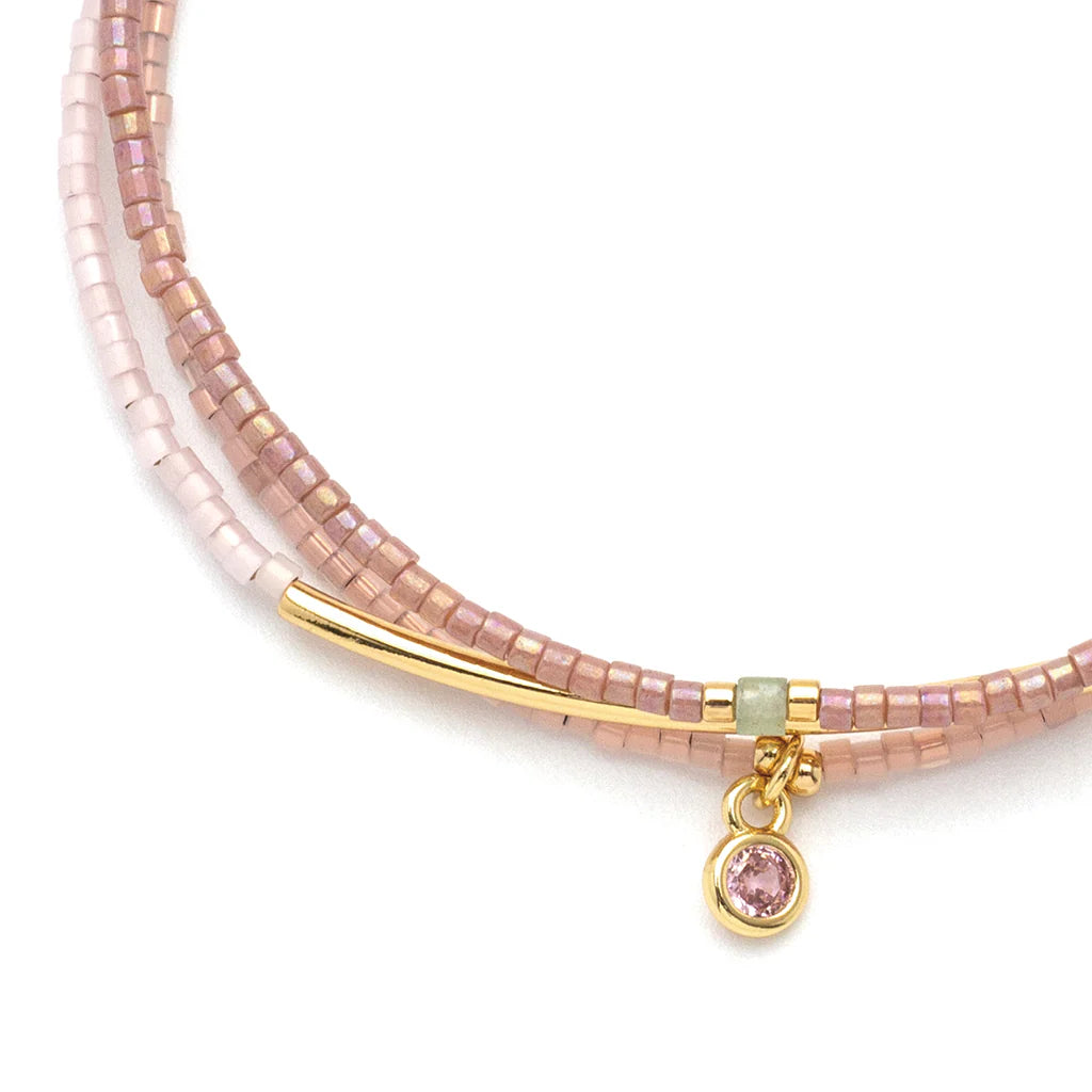 Miyuki Bracelet Trio - Blush/Gold