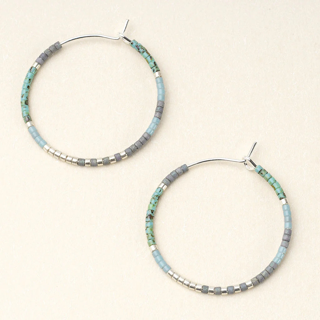 Chromacolor Small Hoop earrings- turquoise/ silver