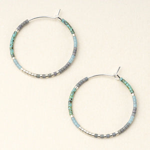 Chromacolor Small Hoop earrings- turquoise/ silver
