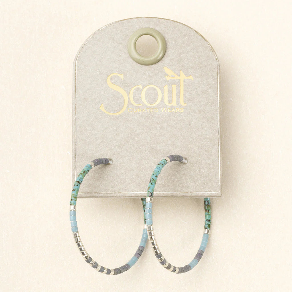 Chromacolor Small Hoop earrings- turquoise/ silver