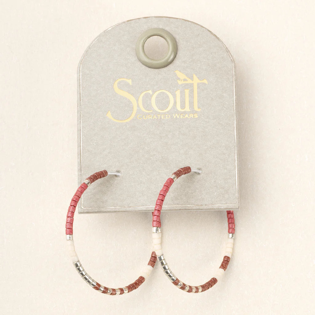 Miyuki Small Hoop Earrings - Blush Multi/Silver