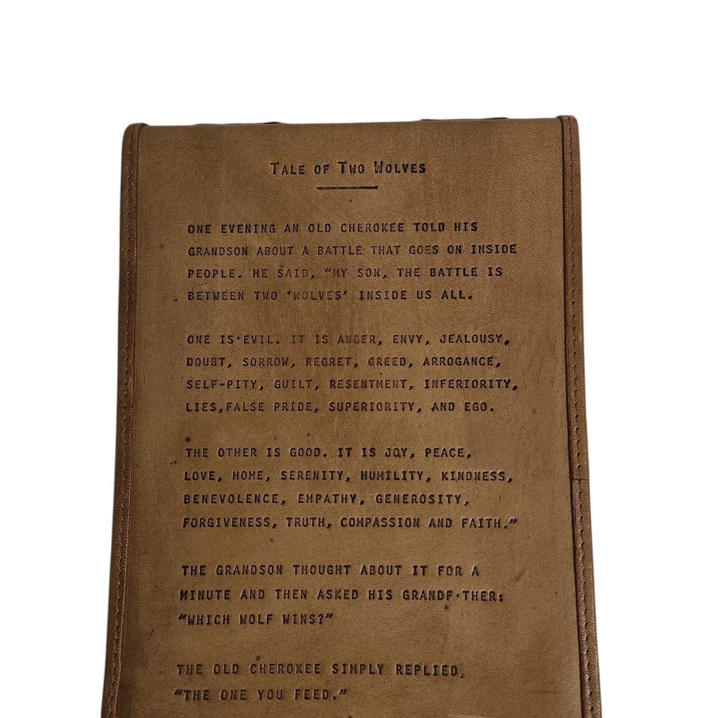 Tale of Two Wolves Leather Journal