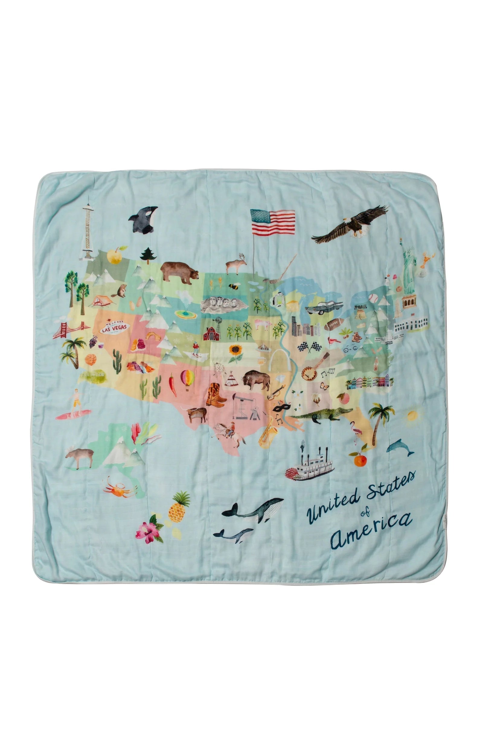 USA Map Muslin Quilt