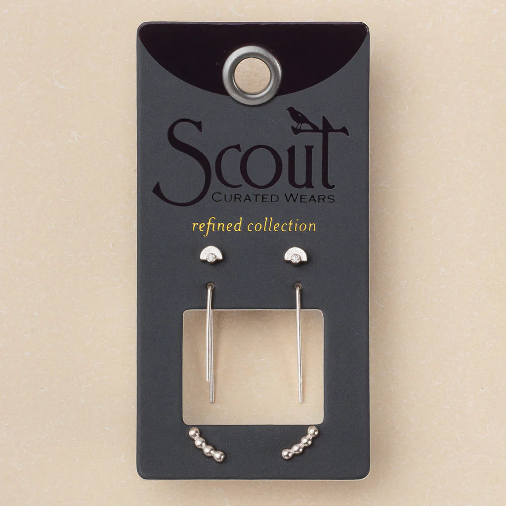 Refined Stud Trio - Silver