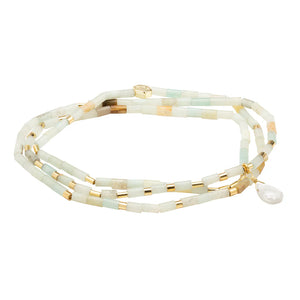 Teardrop Stone Wrap Amazonite/Howlite/Gold