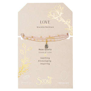 Teardrop Stone Wrap - rose quartz/gold