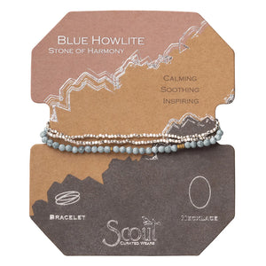 Delicate Stone Wrap - blue howlite/silver