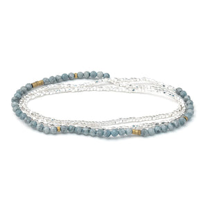 Delicate Stone Wrap - blue howlite/silver