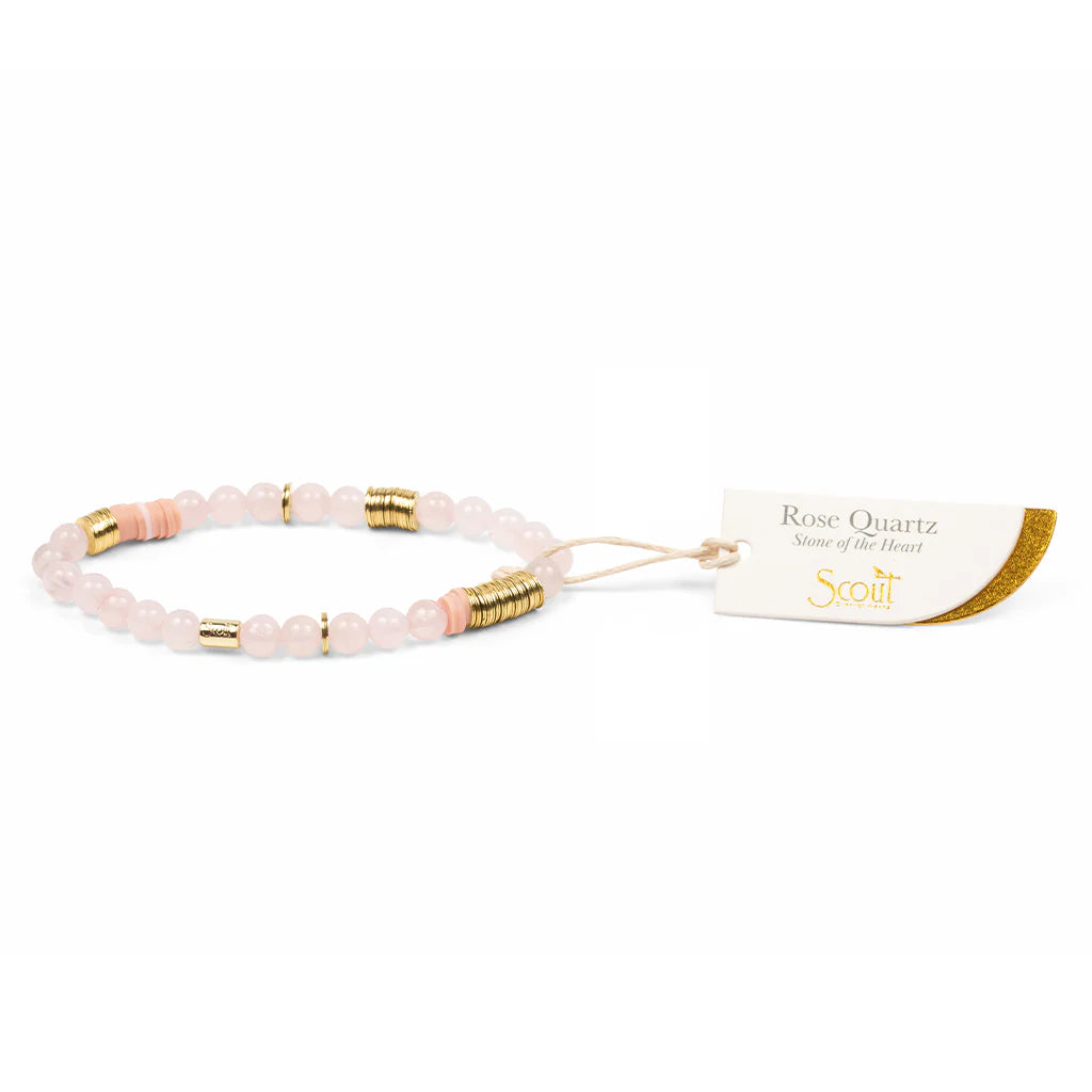 Stone Stacking Bracelet - Rose Quartz