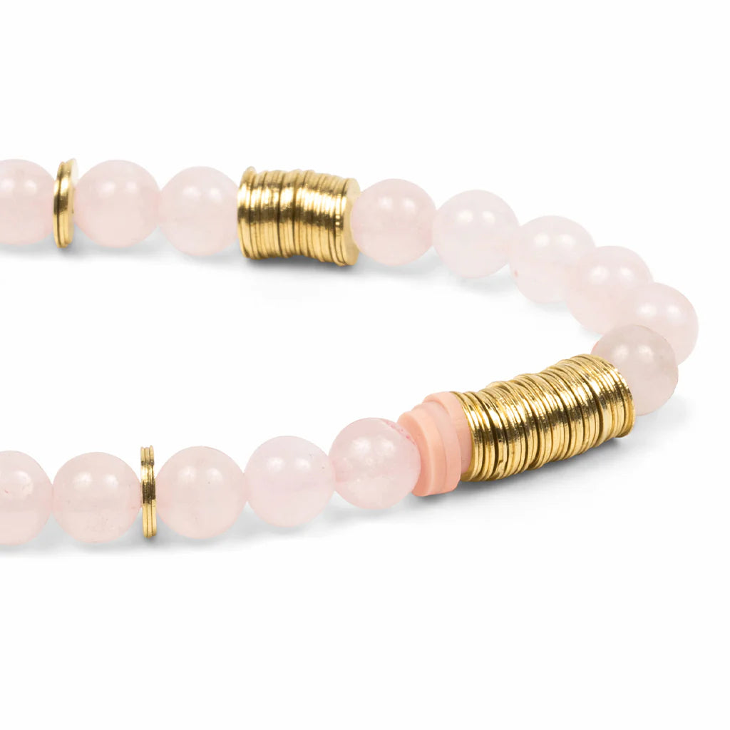 Stone Stacking Bracelet - Rose Quartz