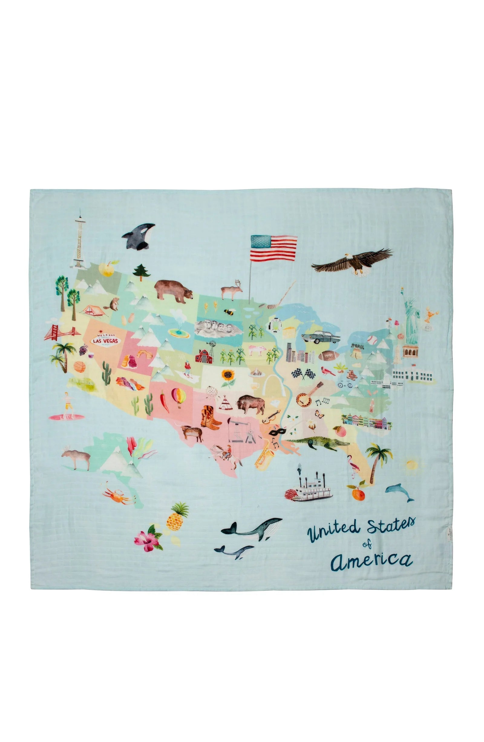 USA Map Muslin Swaddle