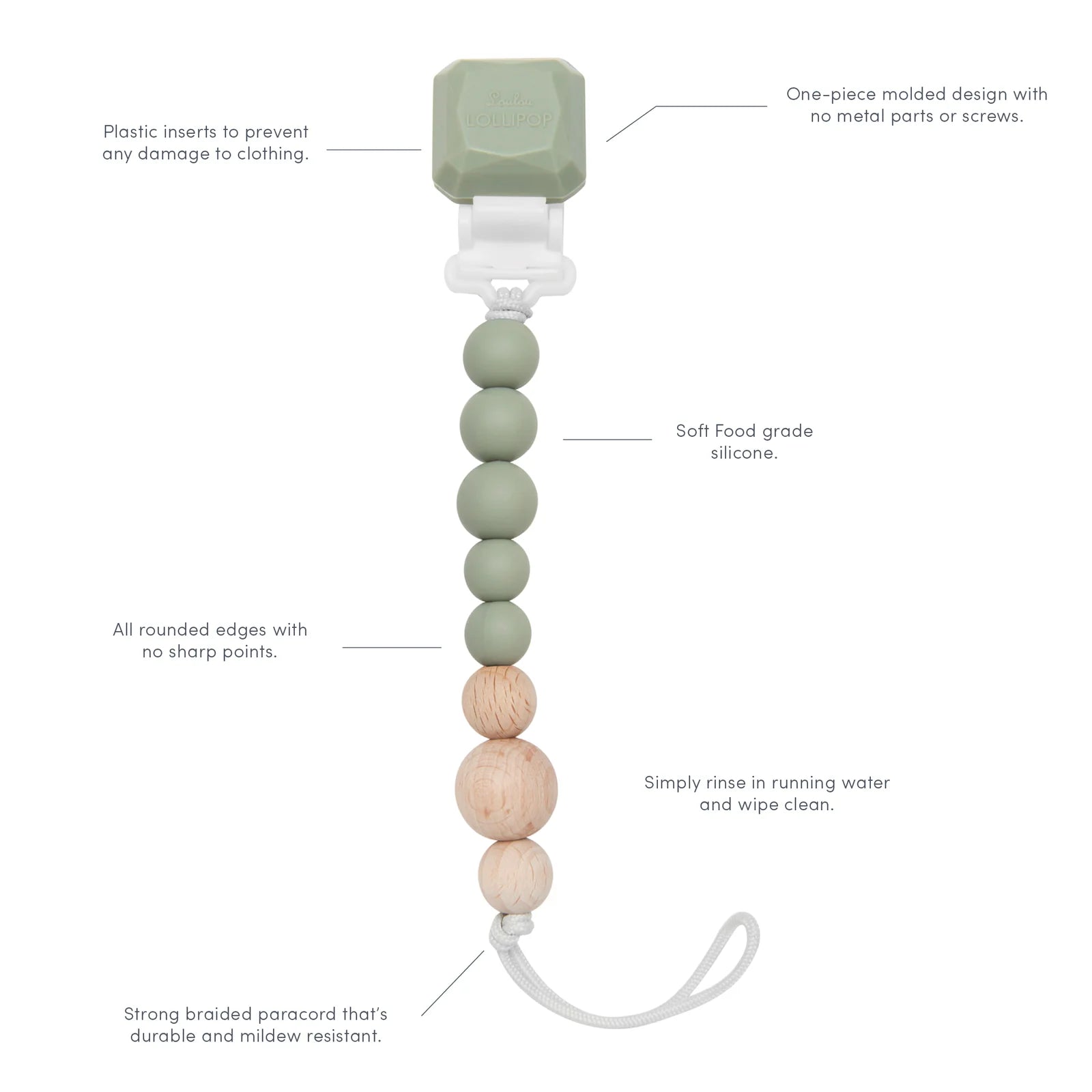 Color Pop Pacifier Clip - pink quartz