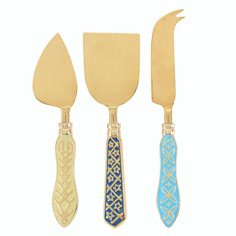 Enamel Handle Cheese Knives