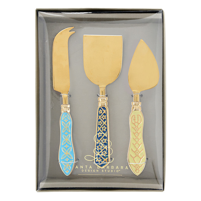 Enamel Handle Cheese Knives