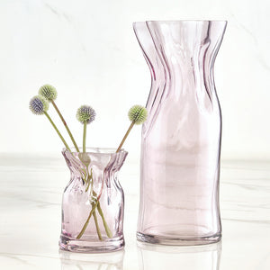Lilac Glass Cinched Vase
