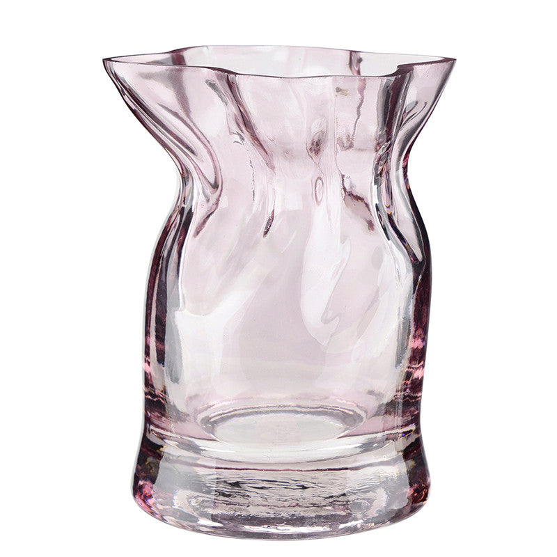 Lilac Glass Cinched Vase