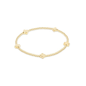 Signature Cross Small 2mm Gold Bracelet - gold