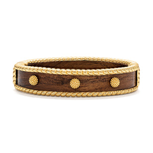 Berry Small Hinged Bangle - teak