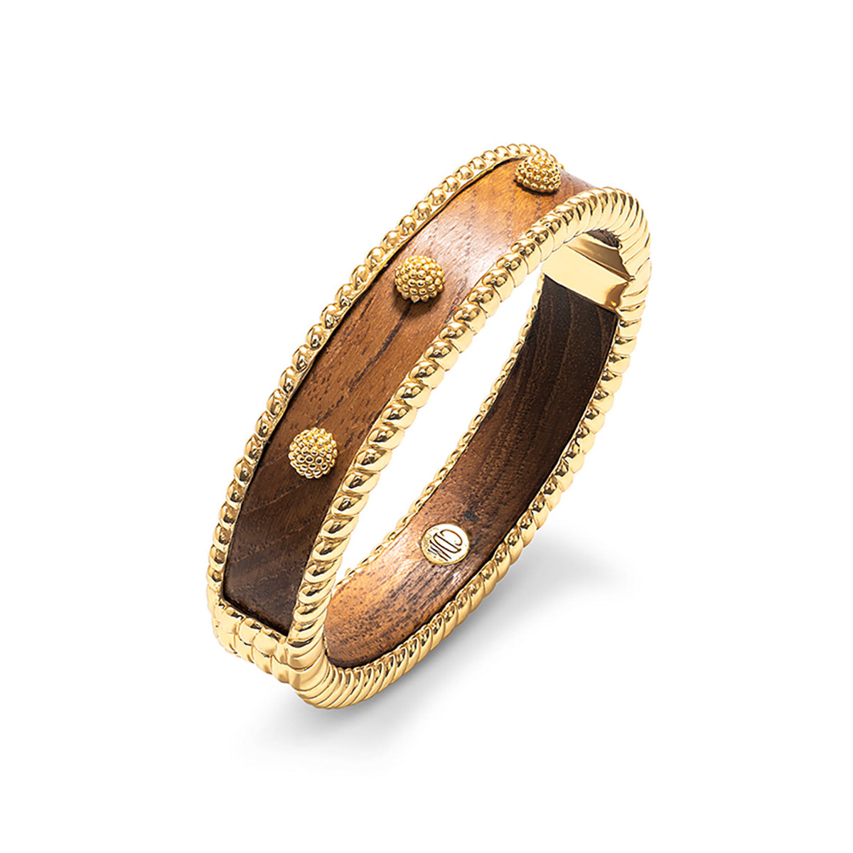 Berry Small Hinged Bangle - teak