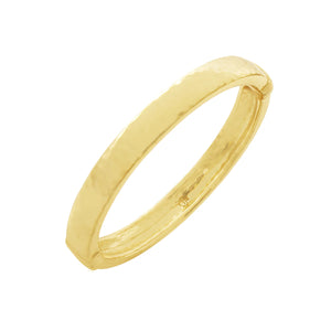 Cleopatra Oval Hinged Bangle - gold