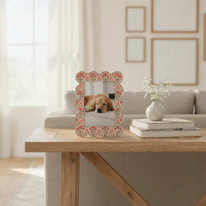 Rectangle Scalloped Picture Frame–everbloom dusty rose