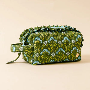 Essentials Quilted Cosmetic Pouch–Everbloom Forest Green