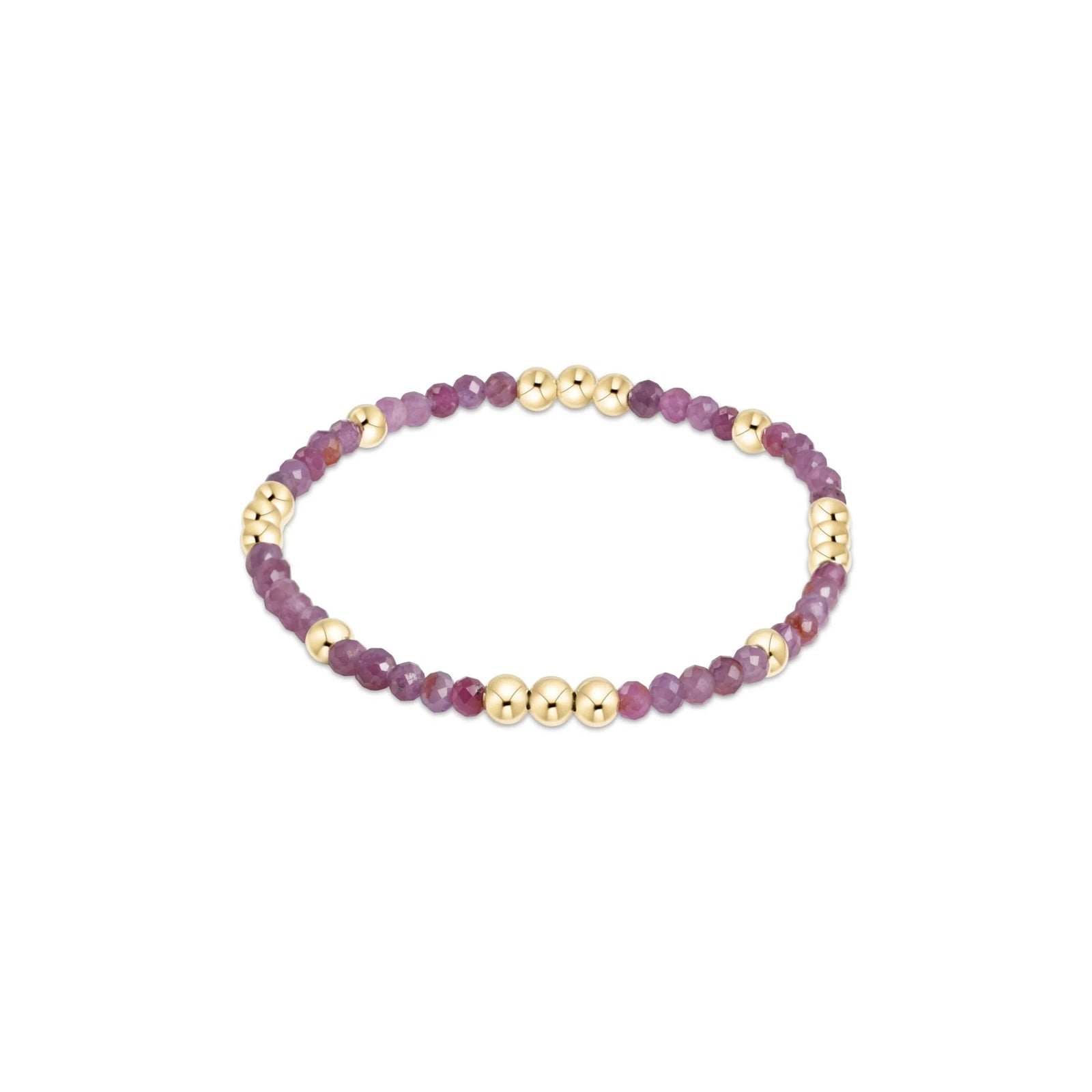 WORTHY PATTERN 3MM BEAD  BRACELET - RUBY