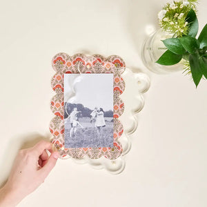 Rectangle Scalloped Picture Frame–everbloom dusty rose