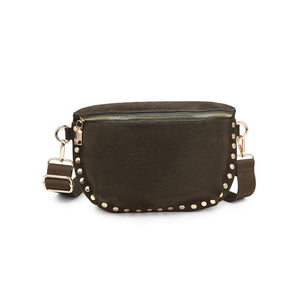 Gizelle-Suede Belt Bag: Tan