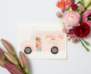 Mother"s Day Flower Delivery Truck Card