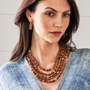 Berry Medium Hoop Earrings - teak