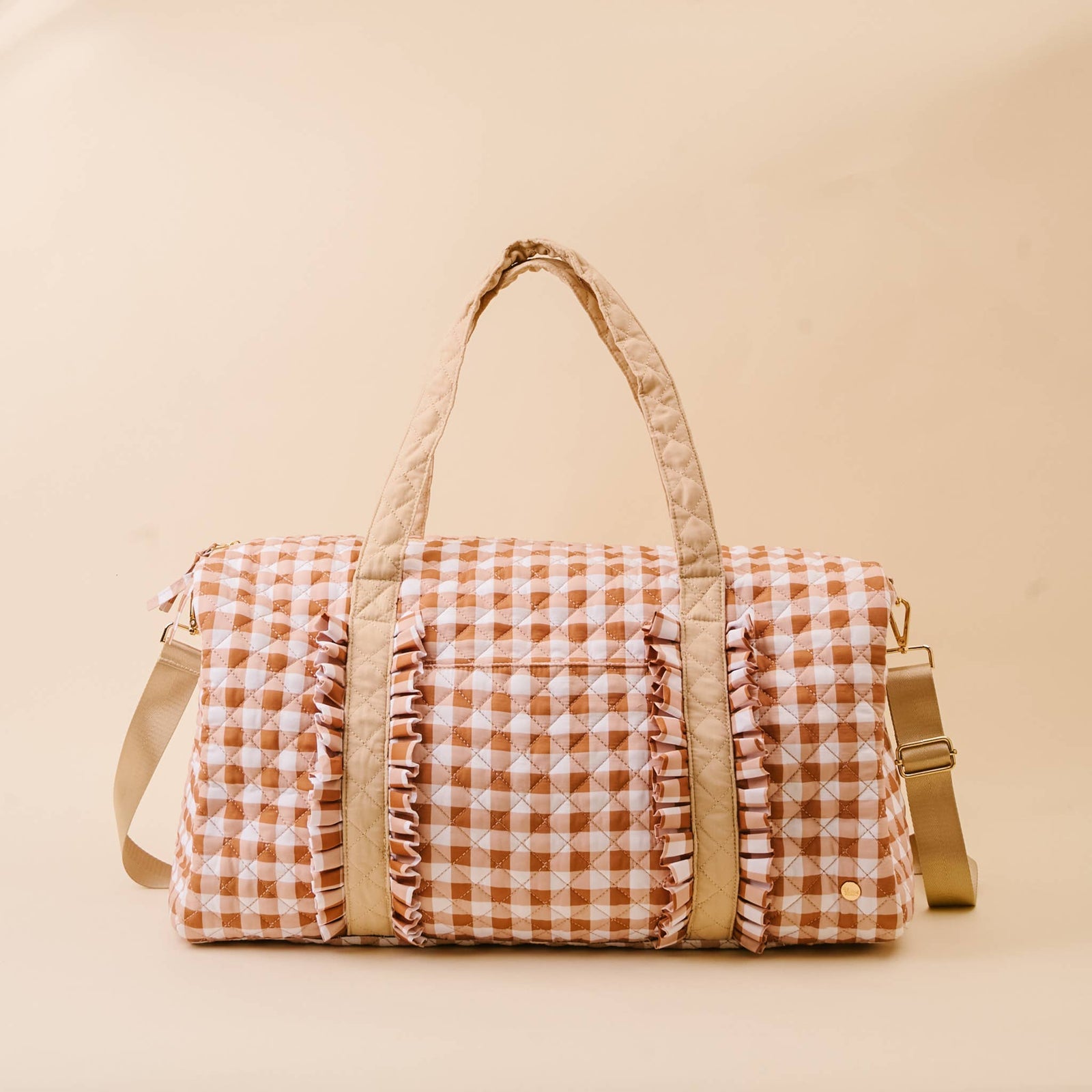 Quilted Weekender Bag-Maple Gingham