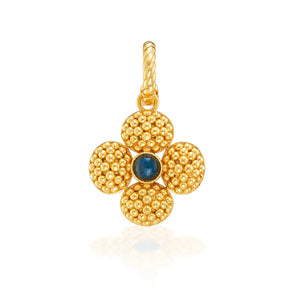 Berry Clover Double Sided Charm/Pendant - blue labradorite