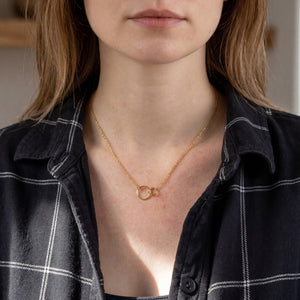 Mother & Daughter Necklace - Linked Circles : Gold Fill