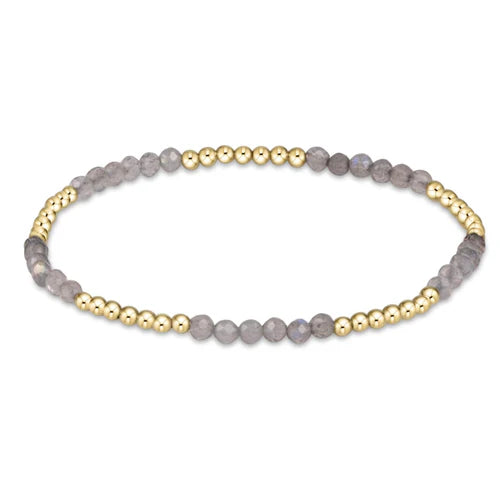 Blissful pattern 2.5mm bead bracelet - labradorite