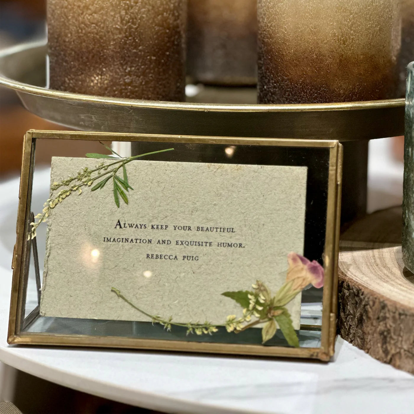 Standing Quote Frame - brass