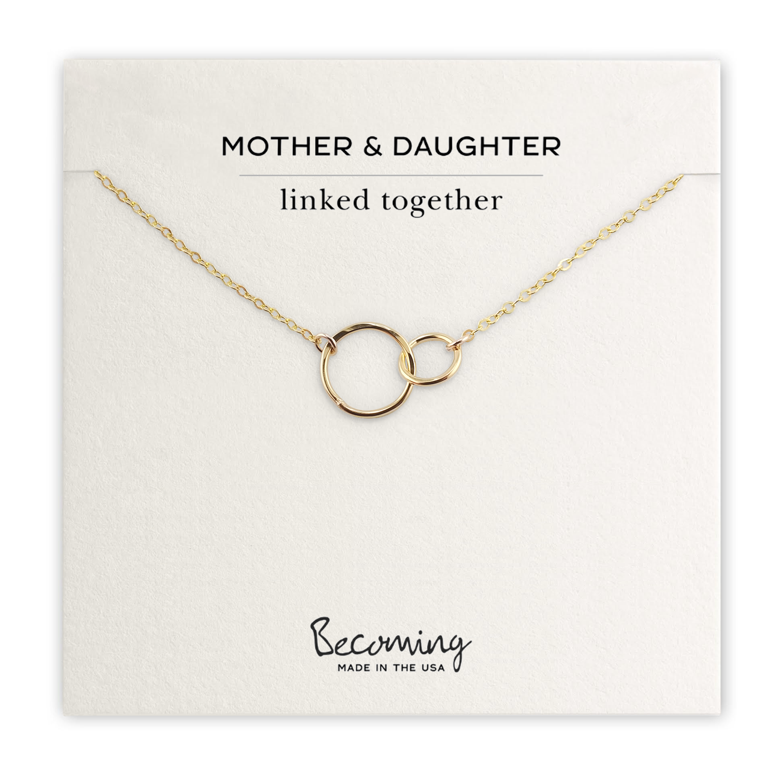 Mother & Daughter Necklace - Linked Circles : Gold Fill