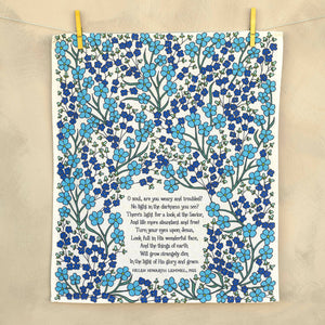 Turn Your Eyes Upon Jesus Hymn Tea Towel - Full Color