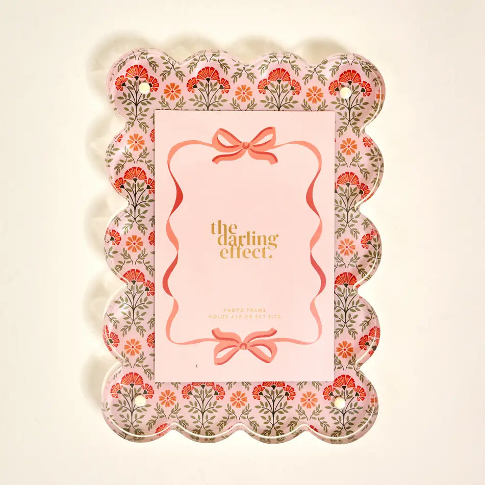 Rectangle Scalloped Picture Frame–everbloom dusty rose