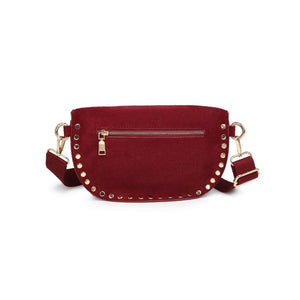 Gizelle-Suede Belt Bag: Wine
