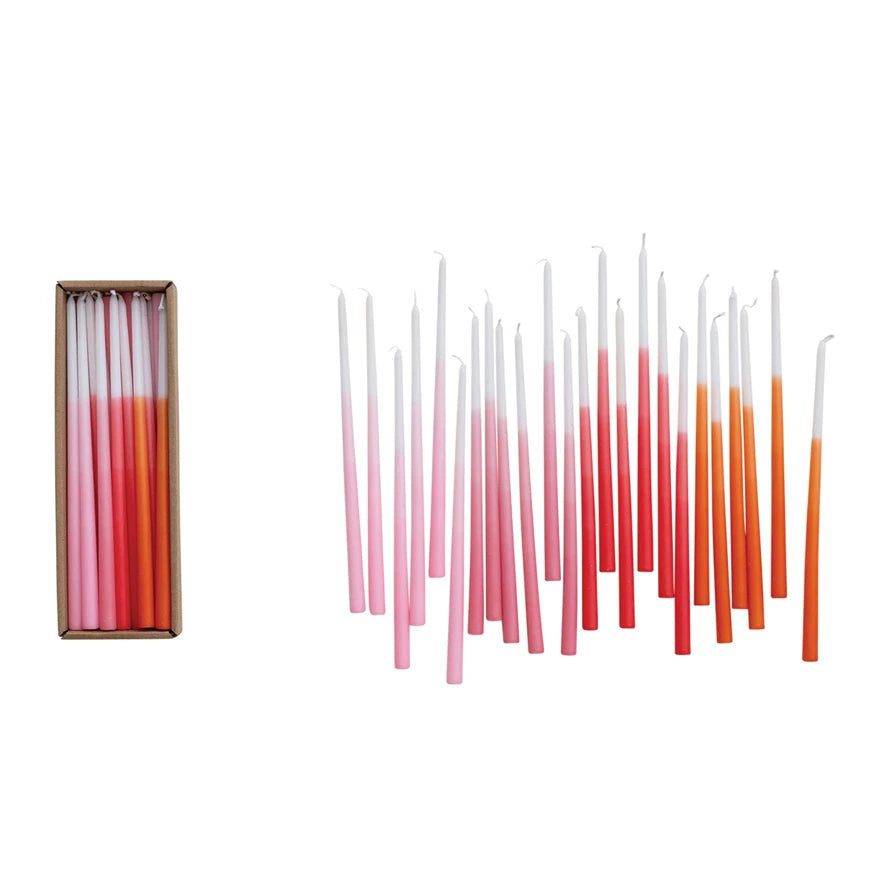 Ombre thin taper candles