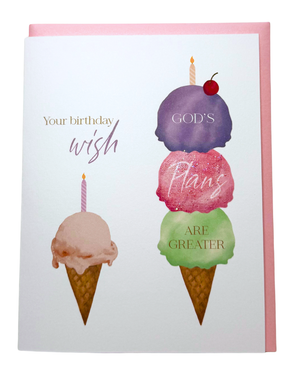 "God Scoops" Ice Cream Birthday Card