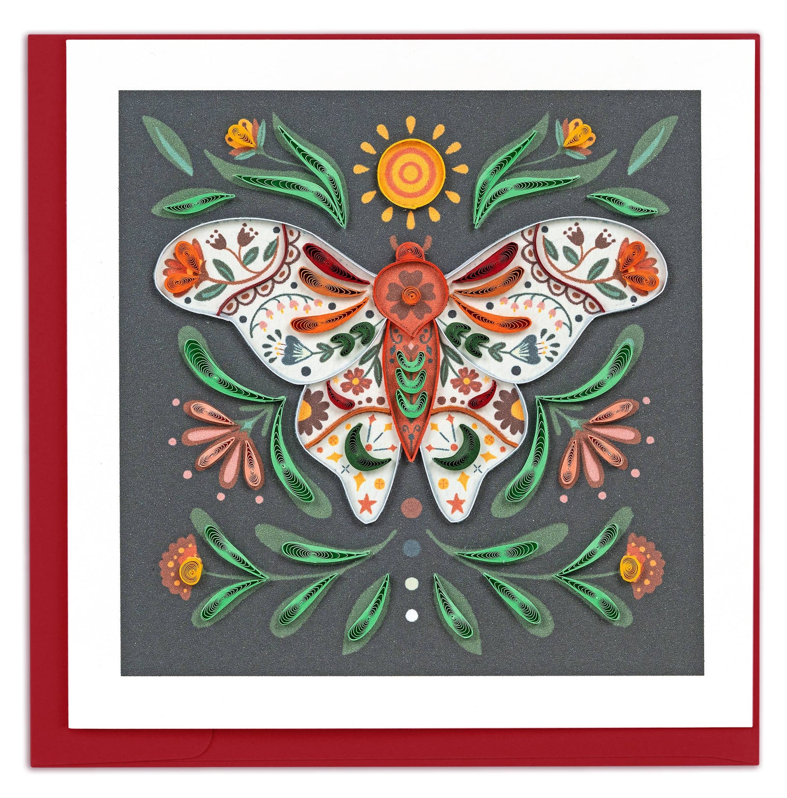 Cottage Core Moth Quilled Card