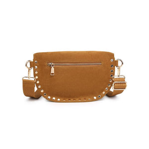 Gizelle-Suede Belt Bag: Black