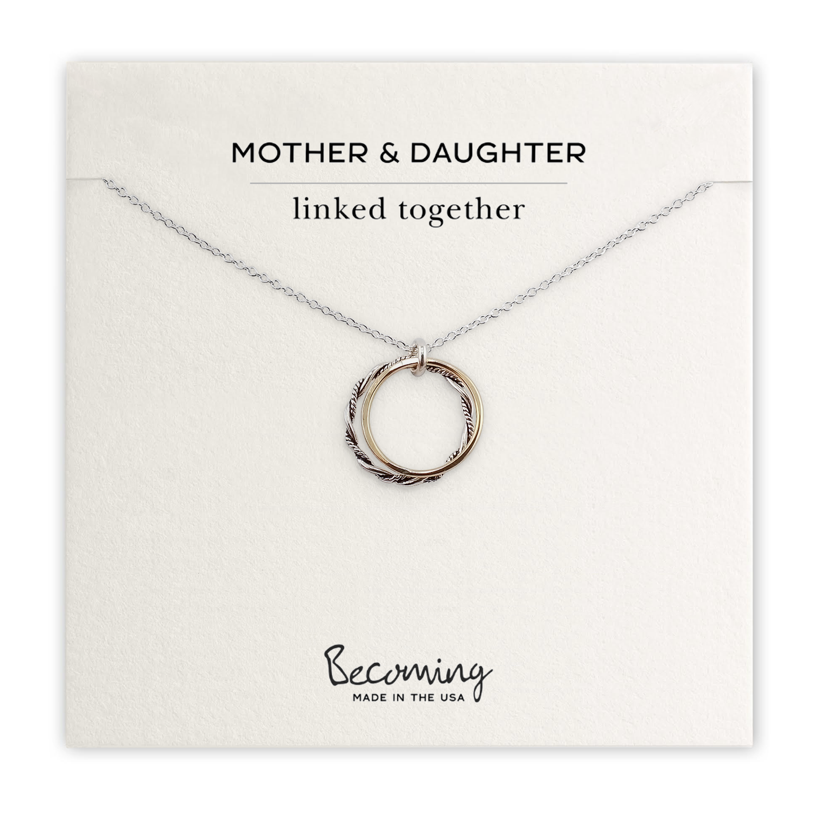 Mother & Daughter Necklace - Double Circles 
