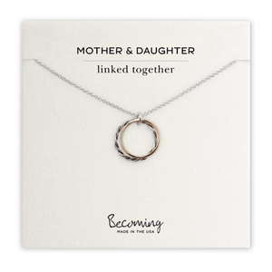 Mother & Daughter Necklace - Double Circles 