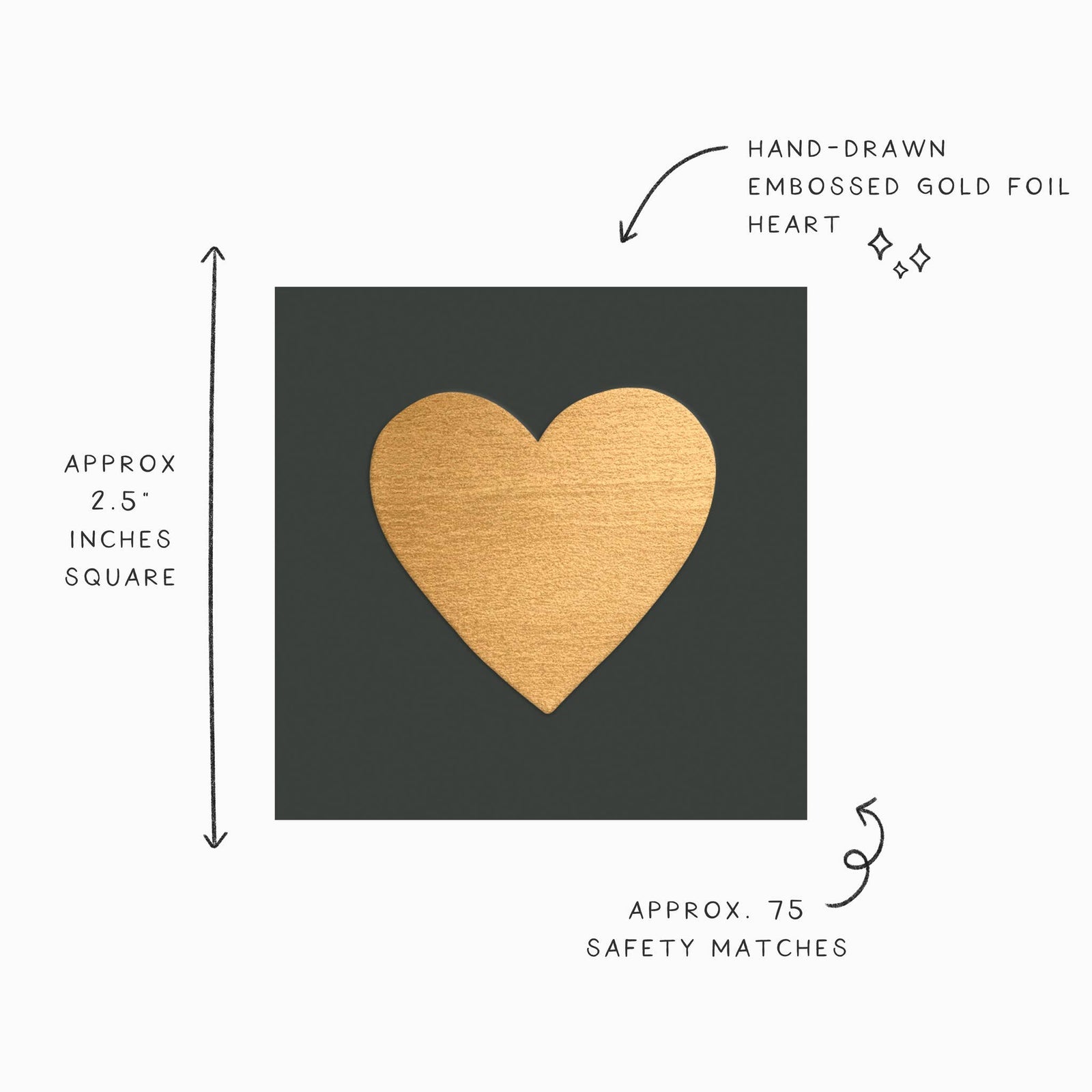 Embossed Gold Heart Matches