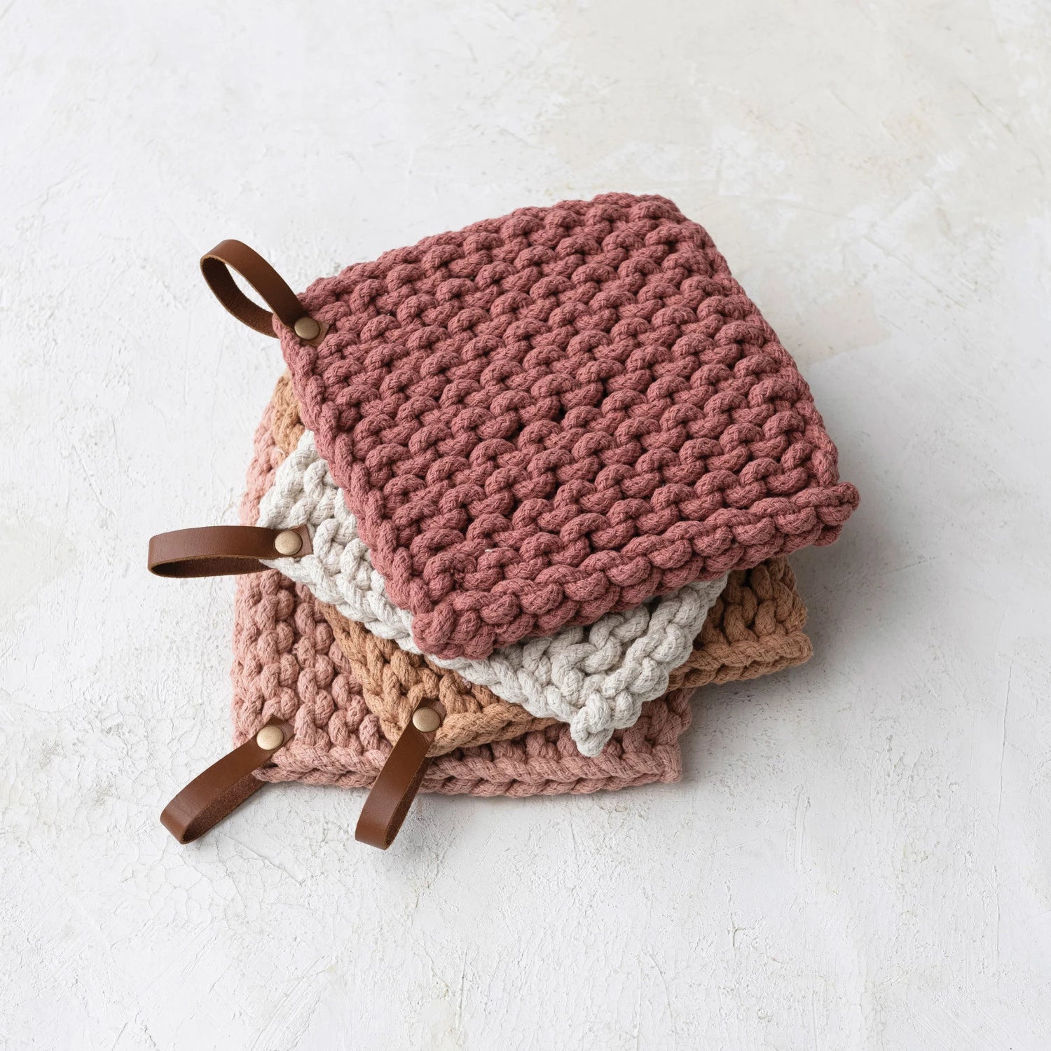 Pot Holder w/ Leather Loop